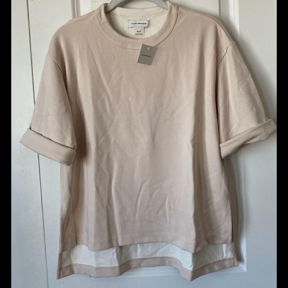 CLUB MONACO
Side Slit Top With Hi-Lo Hem- Beige - Picture 3 of 7